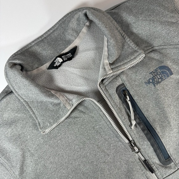 The North Face 1/4 Zip Fleece Pullover Gray Men's Medium Chest Zip Pocket - Picture 1 of 13